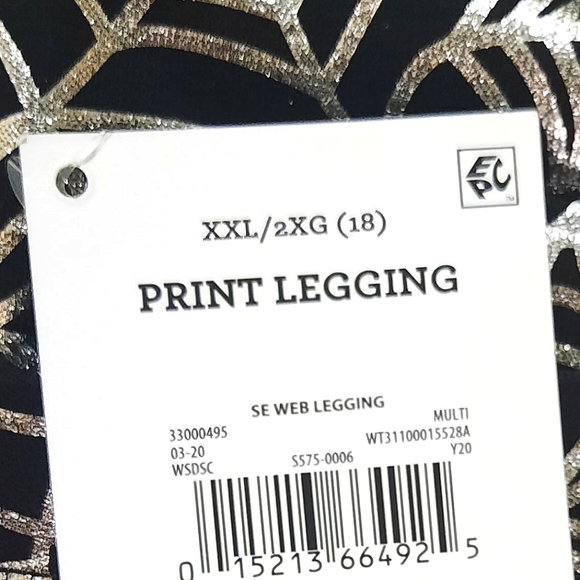 Girls Halloween silver webs leggings! Size 18 - Picture 3 of 3